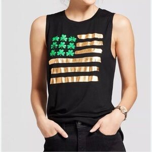 Black Sleeveless St Patrick’s Day Party Tank Top Size XL